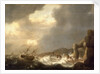 Ships wrecked on a rocky shore by Hendrick Staets