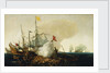 Spanish Men-of-War engaging barbary corsairs by Cornelis Hendriksz Vroom