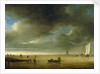 Fishermen on shore hauling in their nets by Julius Porcellis