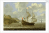 An English ship leaving the coast by Tobias Flessiers