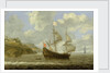 An English ship leaving the coast by Tobias Flessiers