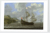 An English ship running towards a rocky coast by Tobias Flessiers