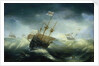 English ships in a rough sea by Claes Wou