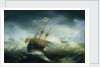 English ships in a rough sea by Claes Wou