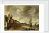 Dutch ships in a Mediterranean harbour by Johannes Beerstraaten