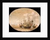 A Dutch ship engaged with two Spanish ships by Pieter Cornelisz van Soest