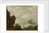 A Dutch ship in a breeze off a rocky coast by Pieter Mulier