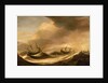 Ships in a heavy sea running before a storm by Pieter Mulier