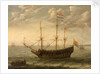 A Zeeland ship at anchor by Abraham Willaerts