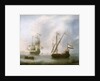 A galley and a man-of-war by Jacob Adriaensz Bellevois