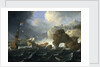 Ships and a galley wrecked on a rocky coast by Jan Peeters