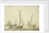 Two Dutch boeier yachts under sail by Willem van de Velde the Elder