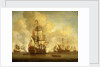 Calm: an English two-decker with sails loosed firing a salute by Willem van de Velde the Elder