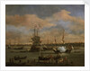 An English Merchant ship in a mediterranean harbour by Willem Van de Velde the Younger