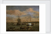 An English Merchant ship in a mediterranean harbour by Willem Van de Velde the Younger