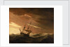 An English ship lying-to in a gale by Willem Van de Velde the Younger