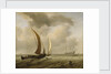 Two kaags at sea before a fresh breeze by Willem Van de Velde the Younger