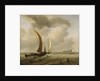 Two kaags at sea before a fresh breeze by Willem Van de Velde the Younger