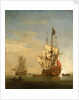 Calm: an English sixth-rate firing a salute by Willem Van de Velde the Younger