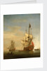 Calm: an English sixth-rate firing a salute by Willem Van de Velde the Younger