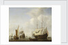 Calm: a Dutch flagship coming to anchor by Willem Van de Velde the Younger