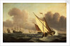 A kaag going to windward in a fresh breeze by Willem Van de Velde the Younger