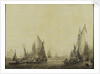 Dutch shipping in a harbour by Ludolf Bakhuizen