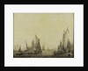 Dutch shipping in a harbour by Ludolf Bakhuizen