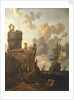 A Dutch ship passing a fort by Abraham Storck