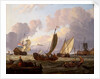 Ships passing a windmill by Abraham Storck