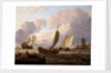 Ships passing a windmill by Abraham Storck