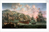 Ships, galleys and other vessels off an Italian port by Jacob Knyff