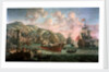 Ships, galleys and other vessels off an Italian port by Jacob Knyff