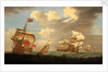 A man-of-war flying the Royal Standard, and other ships of the fleet by R. Vale