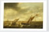 Fishing boats in a shallow sea by Jan Jacobsz van der Croos