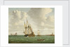 A Dutch whaler close-hauled in a breeze by Jan Claesz Rietschoof