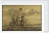 Dutch men-of-war joining the fleet by G. Vonk