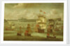 A ship flying the Royal Standard with other vessels by Isaac Sailmaker