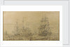 A 17th century whaling scene by T. or F 0 Boon