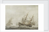 English men-of-war in a strong breeze by Cornelis Bouwmeester