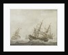 English men-of-war in a strong breeze by Cornelis Bouwmeester