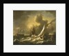 A fishing boat and other vessels in a squall by Hendrik Rietschoof