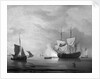 An English ship becalmed by Peter Monamy