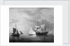An English ship becalmed by Peter Monamy