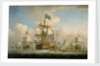 An English fleet coming to anchor by Peter Monamy
