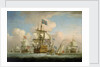 An English fleet coming to anchor by Peter Monamy