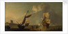 A ship saluting a fort by J. Cook