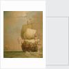 An English East Indiaman, bow view by Peter Monamy