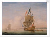 A Yacht Becalmed by Peter Monamy