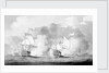 Action between English and French ships by unknown